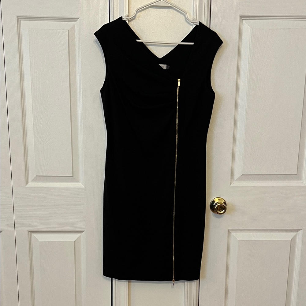 Calvin Klein Black Dress with Gold Accent